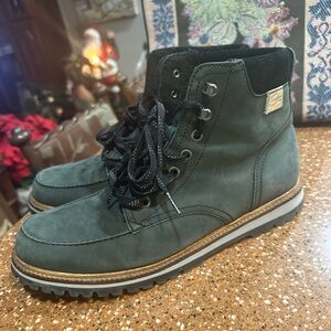Men's Green Leather Boots